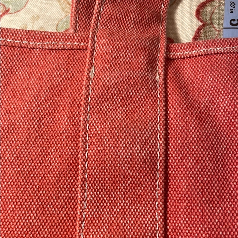 L.L. Bean RARE Sig Salt Wash Red Canvas Boat & Tote Check Print Inside - Picture 8 of 14